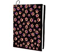 CRASPIRE Paw Print Stretchable Book Cover Animal Washable Reusable Large Nylon Cloth Polyester Book Protector Elastic Notebook Wraps Suitable for Most Hardcover Books