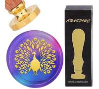 CRASPIRE Peacock Wax Seal Stamp Animal 25mm Sealing Wax Stamp Retro Removable Brass Head with Rosewood Handle for Wedding Birthday Envelopes Invitations Decoration Gift Packing