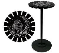 CRASPIRE Pendulum Holder Stand Crystal Display Shelf Black Goddess Moon Wooden Dowsing Divination Metaphysical Boards Witch Stuff for Hanging Crystal Stone Essential Oil Boho Decor