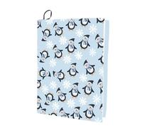 CRASPIRE Penguin Stretchable Book Cover Animal Blue Cover Washable Reusable Large Nylon Book Sleeve Book Protector Elastic Notebook Wraps for Hardcover Books Textbook Gift