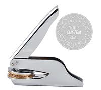 CRASPIRE Personalised Embosser Seal, Customize Your Picture Logo Deisgn 40mm Dimameter Hand Held Embossing Stamp Seal for Books Envelopes Cards Paper Official Business (#12)