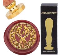 CRASPIRE Phoenix Wax Seal Stamp Celtic Knot Sealing Stamps 30mm Removable Gold Brass Head with Rosewood Handle Fire Bird Wax Stamper for Gift Wrapping Wedding Invitations Envelopes Cards Wine Packages