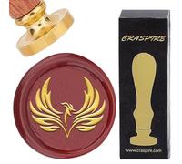 CRASPIRE Phoenix Wax Seal Stamps Vintage Removable Phoenix Brass Sealing Stamp Heads 30mm with Wooden Handle for Envelopes Letter Invitations Card DIY Craft Birthday Wedding Gift Wrapping