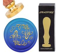 CRASPIRE Pisces Constellation Wax Sealing Stamps March Fish Vintage Decorative Wax Stamp 30mm Brass Head with Wood Handle Stamper Seals for Wedding Birthday Envelopes Gift Packing Cards Decor