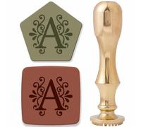 CRASPIRE Pottery Stamp for Clay Initial Alphabet A Handmade 1 inch(25mm) Ceramics Stamp Removable Brass Head with Golden Handle Unique Imprints DIY Crafts Polymer Clay Tools Makers