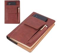 CRASPIRE PU Leather Book Cover Waterproof Book Sleeve Brown Reusable Book Protector Paperbacks Notebook Wraps with Extra Sleeve Pen Pockets for Book Lovers Classmate Gifts 6.1×8.54 inch