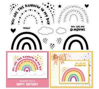 CRASPIRE Rainbow Clear Stamps for Card Making Decoration Scrapbooking, Stars Silicone Rubber Stamp for Greeting Cards Photo Album Diary Decor DIY Craft