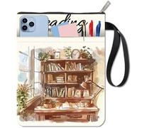 CRASPIRE Reading Desk Book Covers Plant Book Sleeve Book Protector for Paperbacks Washable Fabric Cloth Book Cover with Zipper and Extra Sleeve Pocket for Book Lovers Classmate Gifts