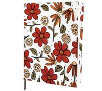 CRASPIRE Red Flower Stretchable Book Cover Cartoon Drawing Jumbo Fabric Reusable Washable Large Nylon Book Protector Elastic Notebook Wraps Suitable for Paperbacks Textbook Booknish Classmate Gifts