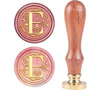 CRASPIRE Retro Alphabet Initials Wax Sealing Stamp Classic Vintage 26 Letters A-Z 25mm Removable Brass Head Wood Handle for Envelope Invitation Embellishment Gift Decoration（Letter E）