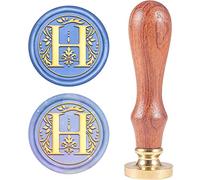CRASPIRE Retro Alphabet Initials Wax Sealing Stamp Classic Vintage 26 Letters A-Z 25mm Removable Brass Head Wood Handle for Envelope Invitation Embellishment Gift Decoration（Letter H）