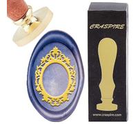 CRASPIRE Retro Picture Frame Wax Seal Stamp Wedding Vintage Removable Brass Sealing Stamps 25mm Wooden Handle for Envelopes Invitations Decorative Card Making DIY Craft Wedding Gift Wrapping Party