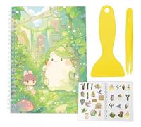 CRASPIRE Reusable Sticker Storage Book Collecting with Tweezer and Scraper A5 40 Sheets Stickers Collection Books Album Holder Keeper Green Clear Cover Sticker Saver Organizer for Storage Labels