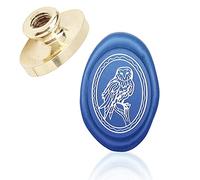 CRASPIRE Sealing Wax Stamp Sailing Owl, Oval Sealing Stamp Head without Handle for Wedding Invitations Cards Bottle Gift Decoration