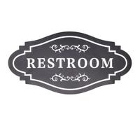 CRASPIRE Self Adhesive Restroom Sign Unisex Bathroom Sign Sticker 8x4 Inch Waterproof PVC Restroom Signage Labels for Office Bathroom Toilet Store Business Shop House Wall Door Decor Public Area