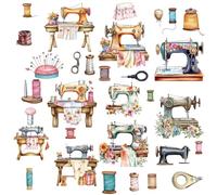 CRASPIRE Sewing Needle Thread Window Stickers Machines Flower Rub on for Furniture Wall Crafts Decals 6x12 inch Furniture Self Adhesive Waterproof Decor PVC Cartoon for Car Home Bedroom Glass