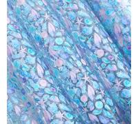 CRASPIRE Shell Pattern Clear TPU Jelly Faux Leather 11.8 x 47.2 inches Ocean Transparent PVC Printed Faux Leather Roll Waterproof for Cosmetic Bag Bows Earrings Making DIY Projects