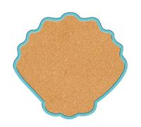 CRASPIRE Shell Pin Cork Board 9.84x9.21In Framed Bulletin Display Badge Wooden Saddle Brown Wall Mounted Memory Memo Brooch Lapel Pin Holder Storage for Home Office School Classroom Wedding Decoration