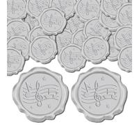 CRASPIRE Silver Wax Seal Stickers Musical Note 50Pcs Self Adhesive Wedding Invitation Envelope Sealing Stamp Sticker Vinatge for Birthday Christmas Wrapping Party DIY Craft Greeting Card Decor