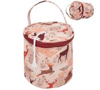 CRASPIRE Small Yarn Bag Deer Mini Yarn Storage Bags with Holes Red Portable Yarn Storage Case Mini Project Organizer Crochet Thread Sewing Accessories for Carry Crochet Hooks Skein Yarn