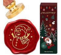 CRASPIRE Snowman Wax Seal Stamp 30mm Removable Winter Brass Head with Wooden Handle Vintage Retro Sealing Wax Stamp for Christmas Day Party Birthday Envelopes Invitations Packing DIY Scrapbooking