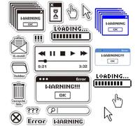 CRASPIRE Software Window Transparent Clear Silicone Stamp Seal for DIY Scrapbooking Photo Album Decorative Clear Stamp 6.3x4.3inch Journaling Plastic Background Cards Photo Album Crafts Supplies