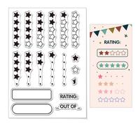 CRASPIRE Star Clear Stamp for Card Making Rating Out Of Rubber Silicone Waterproof Reusable Transparent Seal for Diary Journaling DIY Scrapbooking Embossing Album Photo Craft School Home Decor