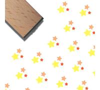 CRASPIRE Stars Rubber Stamp Star Wood Stamp Natural Wooden 3/5 Inch Reusable Vintage Square Decorative Mini Twinkle Print Scrapbooking Seal for Journal Planner Diary Letter Card Making DIY Crafts