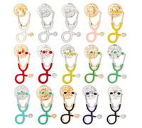 CRASPIRE Stethoscope Pins, 30pcs 15 Styles Medical Enamel Lapel Pins for Doctor Nurse, Apparel Accessory Decoration for Clothes, Hats, Bags