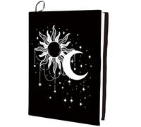 CRASPIRE Sun and Moon Stretchable Book Cover Star Washable Reusable Large Nylon Protective Covers Elastic Notebook Wraps Suitable for Most Hardcover Books Classroom Students