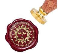 CRASPIRE Sun Wax Seal Stamp 25mm Wax Stamp Magic Array Sealing Wax Stamps Retro Rosewood Handle Removable Brass Head for Wedding Invitations Envelopes Gift Packing
