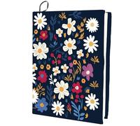 CRASPIRE Sunflower Stretchable Book Cover Flower Floral Leaf Washable Reusable Large Nylon Cloth Polyester Book Protector Elastic Notebook Wraps Suitable for Most Hardcover Books