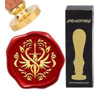 CRASPIRE Sword Wax Seal Stamp Retro Dragon Vintage Pattern Sealing Wax Stamp 25mm Removable Brass Head with Rosewood Handle for DIY Scrapbooking Invitation Gift Wrap Envelopes Wine Packages