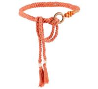 CRASPIRE Tassel Braided Waist Belt Orange Boho Rope Cotton Handmade Weaving Bead Ring Bohemian Handwoven Macrame Woven Long Skinny Apparel Decorative Chain for Women Lady Dress Cloth Outfit Skirt Wrap