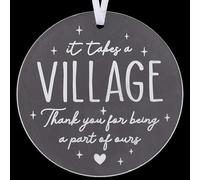 CRASPIRE Thank You Gifts for Women Men Acrylic Christmas Ornament Appreciation Gift It Takes a Village Tree Hanging Decor Daycare Provider Nanny Coach Holiday Festive for Teacher Coworker Employee