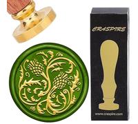 CRASPIRE Thistle Wax Seal Stamp Sealing Wax Stamps Flower leaves 30mm Brass Head with Wood Handle Leaf Seals Stamp for Envelopes Wedding Birthday Party Gift Packing Wrapping Card Making Decor