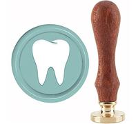 CRASPIRE Tooth Wax Seal Stamp Tooth Sealing Wax Stamps 30mm Retro Vintage Removable Brass Stamp Head with Wood Handle for Wedding Invitations Halloween Christmas Thanksgiving Gift Packing
