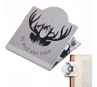 CRASPIRE Travelers Notebook Clip Vintage Journal Book Clips Deer Animal Iron Silver Retro Decorative Midori Metal Book Page Bill Binder Clamp for TN Traveler Art Journaling Reading Decoration