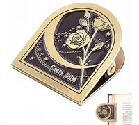 CRASPIRE Travelers Notebook Clips Metal Book Clip Vintage Antique Bronze Rose Themed Moterm Midori Flower Decorative Binder Page Holder for TN Travelers Art Journaling Reading Decoration Accessories