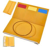 CRASPIRE Travelers Notebook Zipper Pocket 8x4.7In Insert Pouch Refill File Folder with 2Pcs Elastic Band Yellow Planner Wallet Card TN Accessories Passport Holder Paper for Invoice Storage Bag Journal