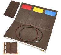 CRASPIRE Travelers Notebook Zipper Pocket 8x4.7In Insert Pouch Refill File Folder with 2Pcs Elastic Bands Brown Planner Wallet Card TN Accessories Passport Holder Paper for Invoice Storage Bag Journal