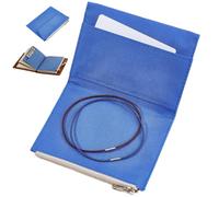 CRASPIRE Travelers Notebook Zipper Pocket Canvas 5 x 3.8in Insert Refill Pouch for Passport Size File Folder with Elastic Band Dark Blue Planner Wallet Card TN Accessory Holder Paper Storage Journal