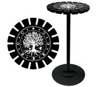 CRASPIRE Tree of Life Pendulum Crystal Holder Moon Prase Divination Dowsing Wheel Black Display Stand Shelf Vintage Rome Witch Stuff Wooden Organizer Rack for Stone Necklaces Witchcraft Essential