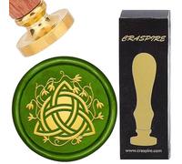 CRASPIRE Trinity Knot Wax Seal Stamp Celtic Knot 25mm Sealing Wax Stamp Retro Removable Brass Head with Rosewood Handle for Party Envelopes Invitations Gift Packing Wrap Decoration
