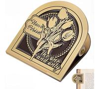 CRASPIRE Tulip Flower Journal Metal Clip Vintage Travelers Notebook Book Bill Binder Clips Holder Alloy Antique Bronze Decorative Midori Travelers for TN Travelers Art Reading Decoration Accessories
