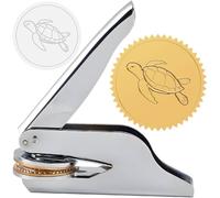 CRASPIRE Turtle Book Embosser Seal Stamp Stainless Steel Library Stamp Hand Held Embossing Stamp Seal Notary Embosser Stamp with Plastic Box for Envelopes Napkins Paper Wedding Invitation