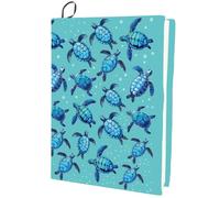 CRASPIRE Turtle Stretchable Book Cover Marine Ocean Animal Blue Cover Washable Reusable Large Nylon Book Sleeve Book Protector Elastic Notebook Wraps for Hardcover Books Textbook Gift