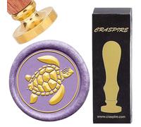CRASPIRE Turtle Wax Seal Stamp Sea Animal Retro Sealing Wax Stamp 25mm Removable Brass Head with Rosewood Handle for DIY Scrapbooking Wedding Anniversary Invitation Gift Wrap Envelopes Wine Packages