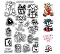 CRASPIRE Valentine's Day Theme Clear Rubber Stamps for Card Making Initial Transparent Reusable Silicone Seals Stamp Journalism Card Making Friends DIY Scrapbooking Photo Frame Album Decor Art