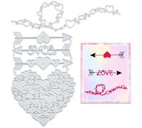 CRASPIRE Valentines Die Cuts for Card Making Love Heart Cupid Layering Stencil Metal Cutting Die Handmade Card Making Embossing Stencil Photo Album Gift Cards Home Decoration Paper Craft